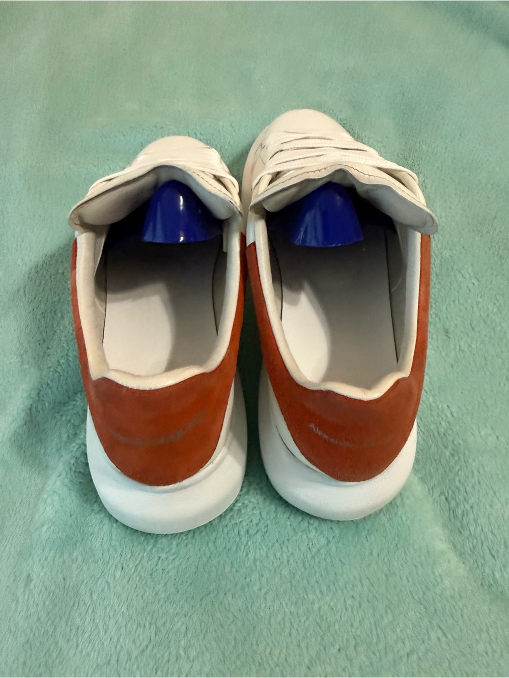 Alexander McQueen Oversized white and burnt orange sneakers men’s 10.5 - Picture 3 of 10